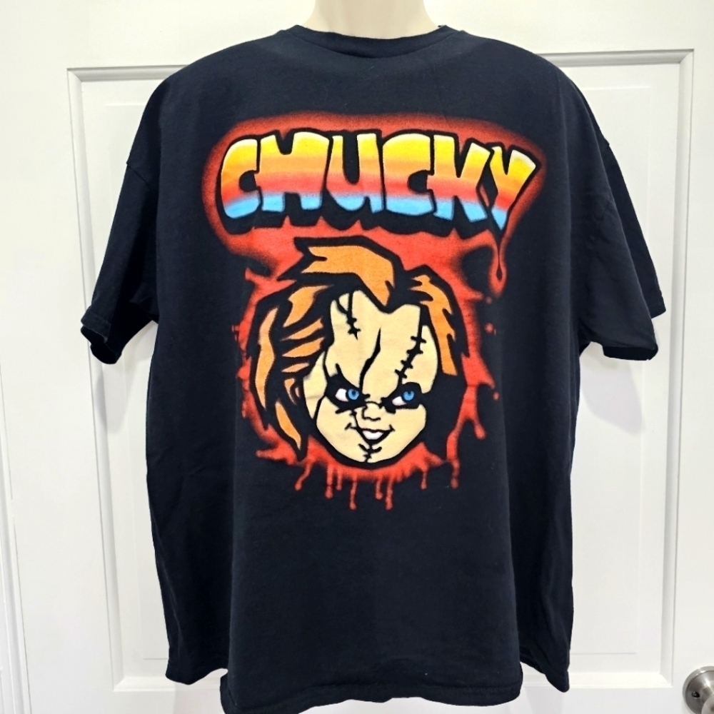 CHUCKY Crewneck Short Sleeve Airbrush Print Tshirt Size 2X - Picture 3 of 7